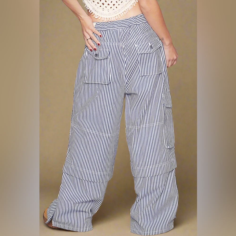POL “ Threadway Twill “ Denim Cargo Pants | Denim Stripe - Picture 3 of 5